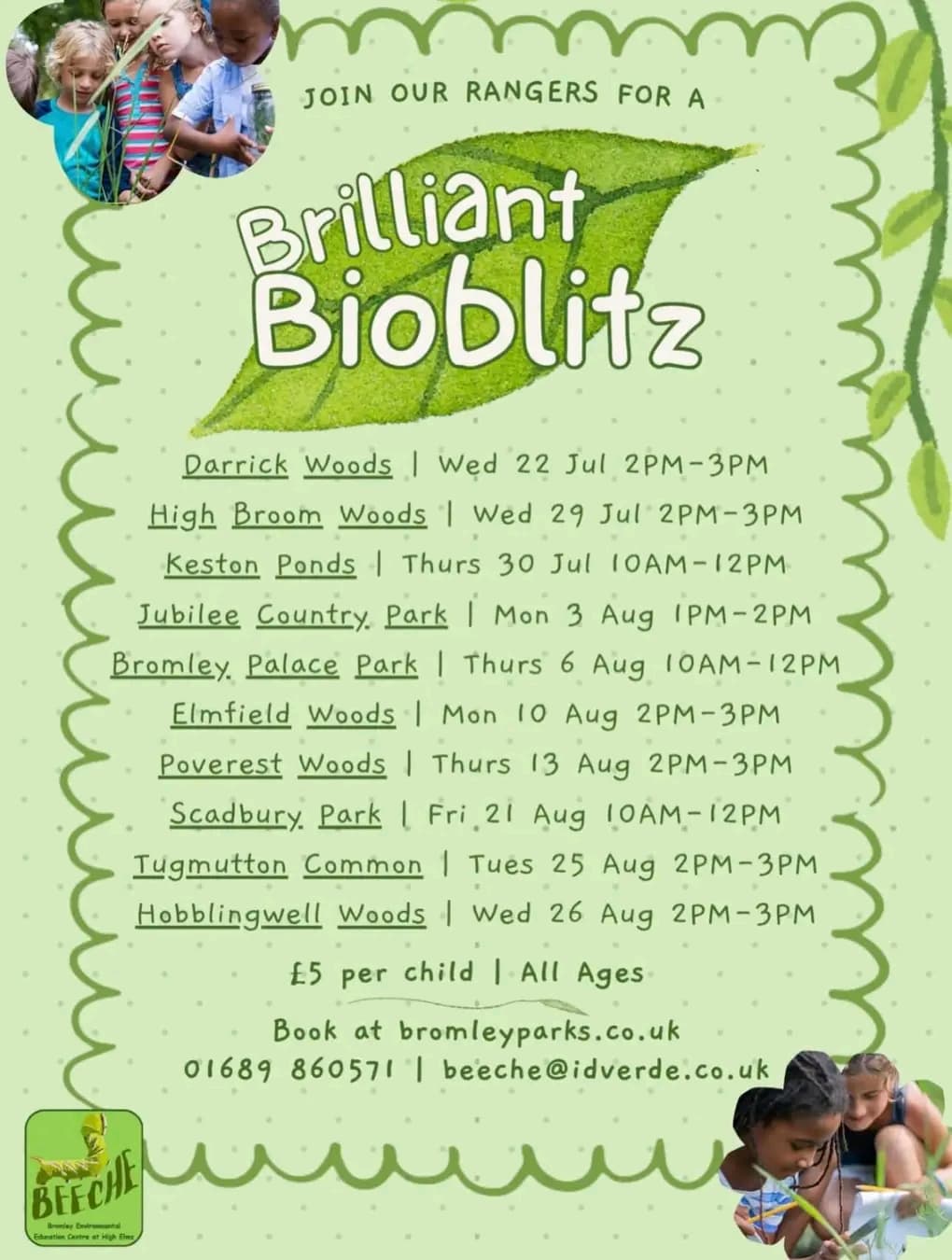Bioblitz Surveys at Bromley Palace Park